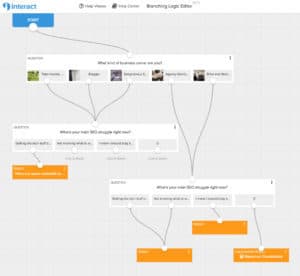 branching logic in Interact quiz builder