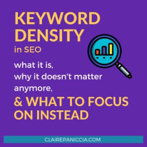 Keyword Density is a myth. It used to be important for SEO, but nowadays it's not worth the energy. Here's what it is, why it's pointless, and what to focus on instead to really get results from SEO.